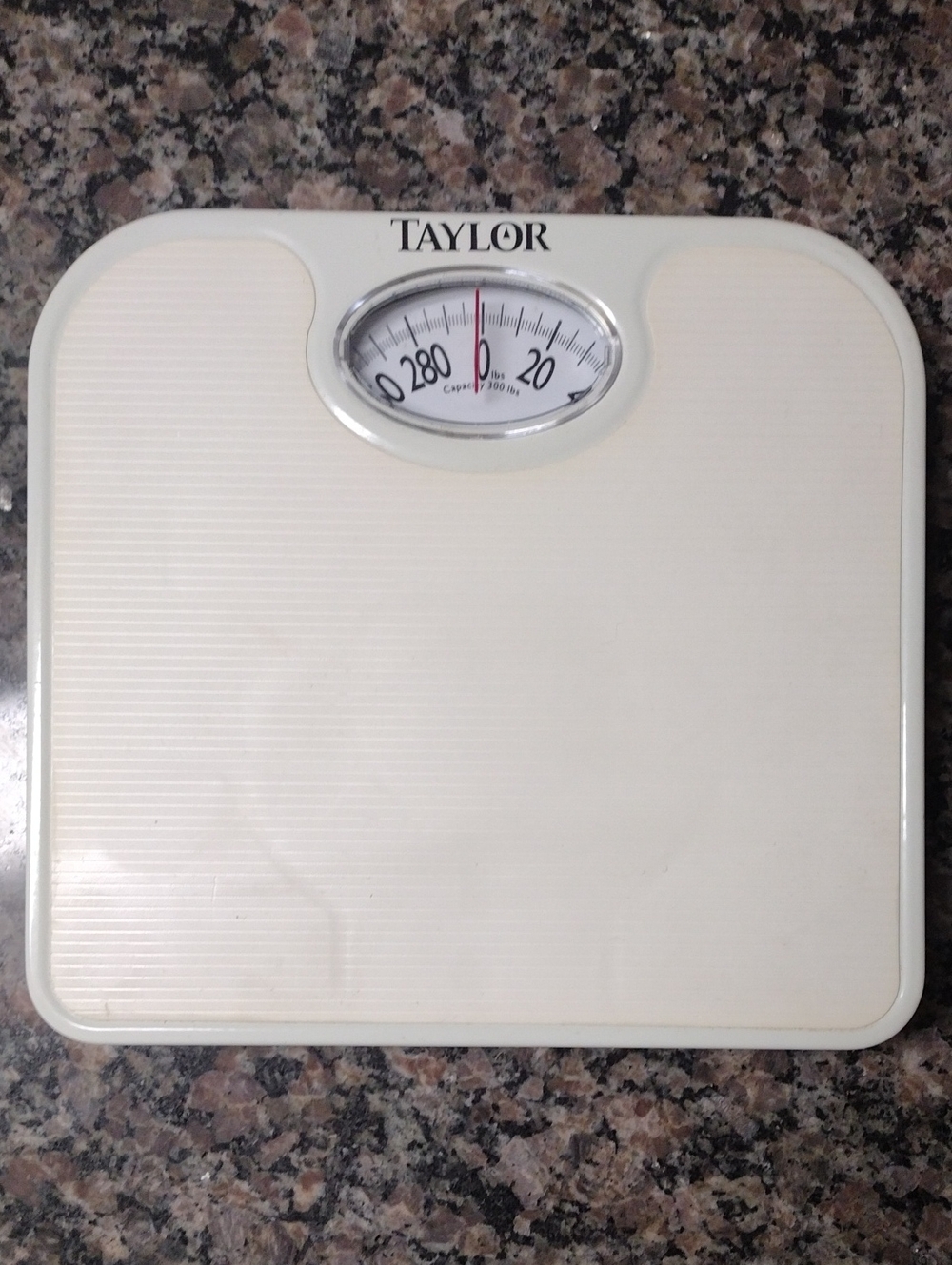 Taylor Cream Analog Bathroom Scale with Dial up to 300 lbs